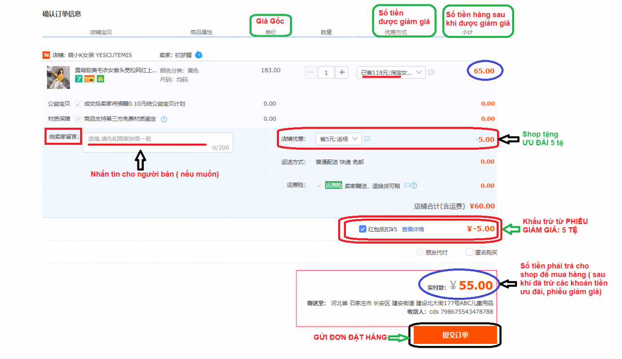 Mua hàng chiết khấu trên taobao